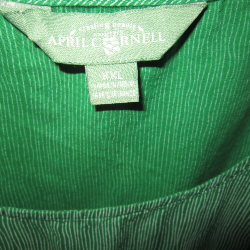 April Cornell XXL Dress Sleeveless Pairie Patchwork Floral Striped Print Pockets - Picture 3 of 3